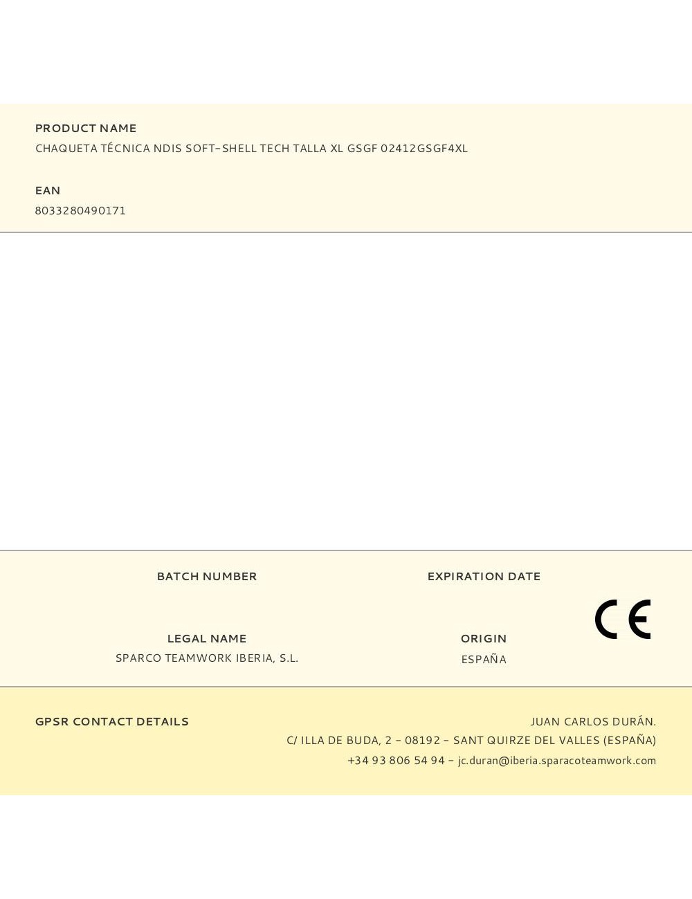 Chaqueta técnica ndis soft-shell tech talla xl gsgf 02412gsgf4xl