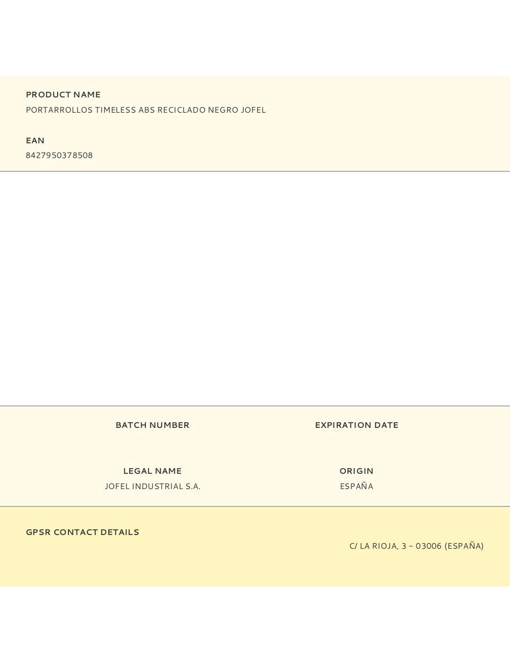 Portarrollos timeless abs reciclado negro jofel