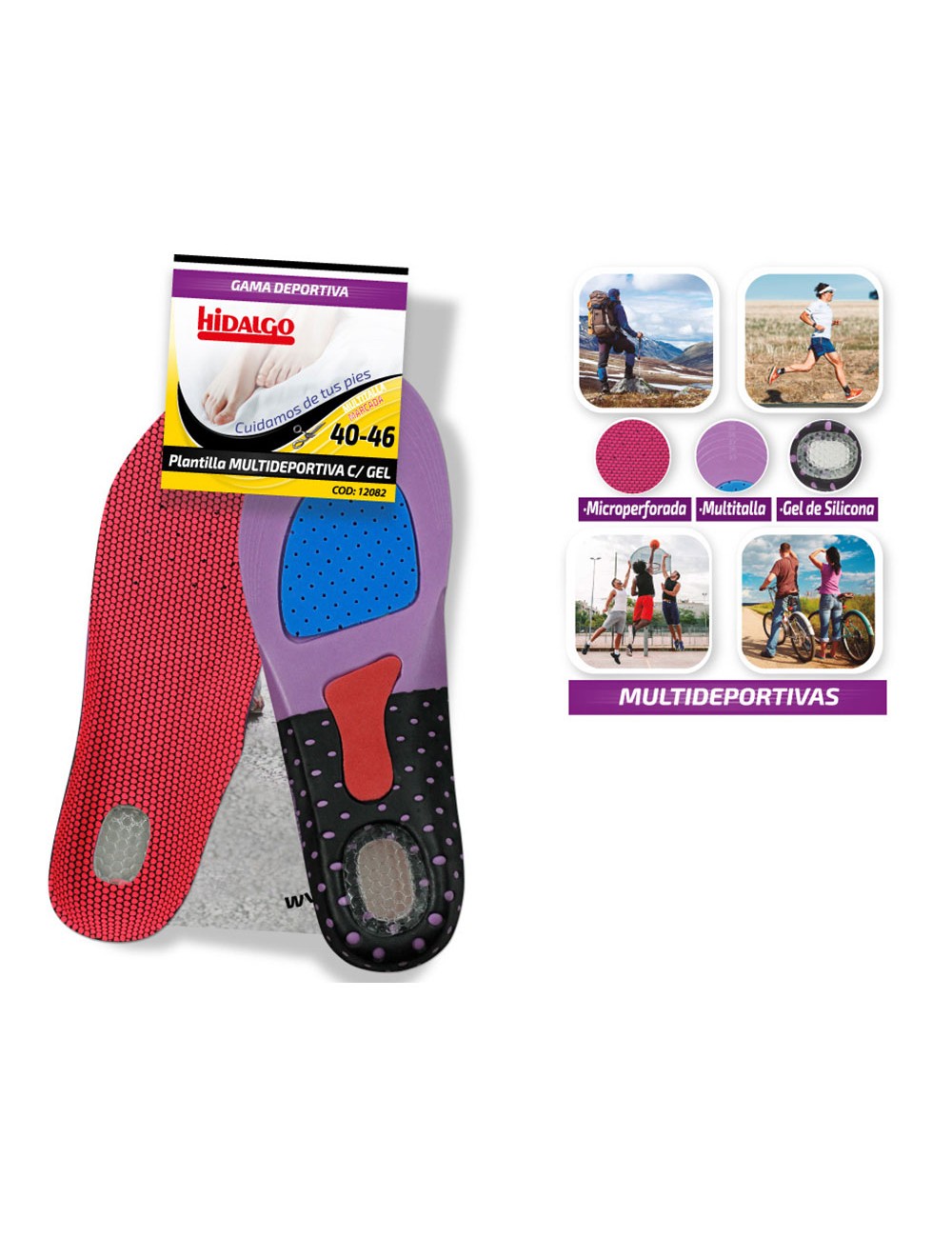 Plantilla para calzado multideportiva gel t: 40-46