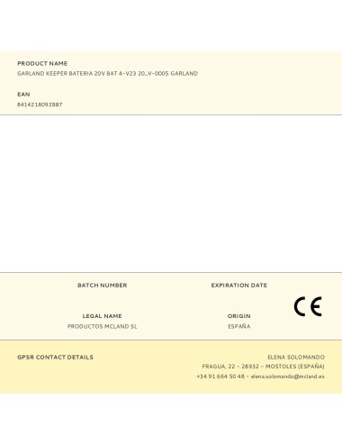 Garland keeper bateria 20v bat 4-v23 20_v-0005 garland