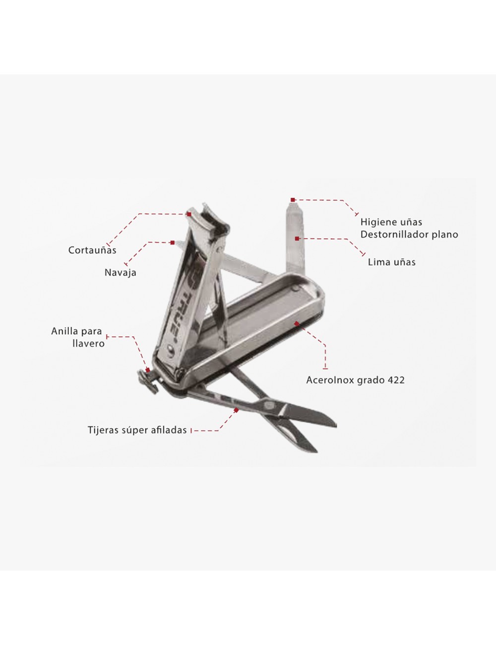 Herramienta nailclip llavero y corta uñas