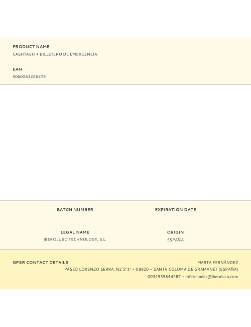 Cashtash + billetero de emergencia