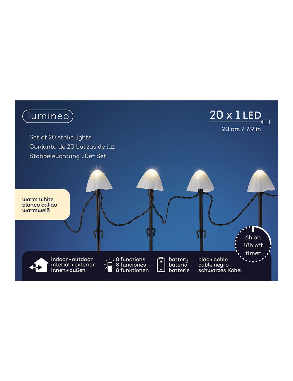 Estaca led con forma de seta con 8 funciones para exterior 491762