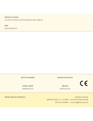 Luz solar para plantas medidas 80cm 898234