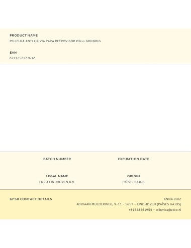 Pelicula anti lluvia para retrovisor ø9cm grundig