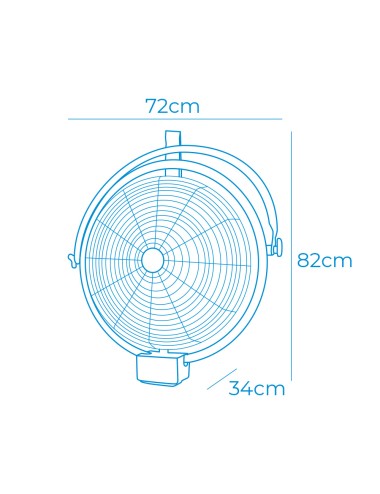 Ventilador pared-techo industrial, potencia 120 w 64,9 db aspas ø50 cm