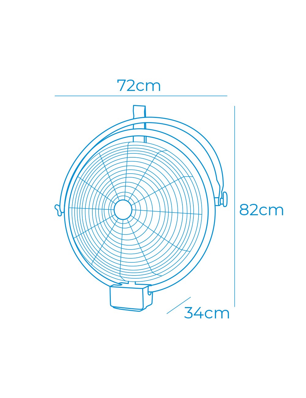 Ventilador pared-techo industrial, potencia 120 w 64,9 db aspas ø50 cm