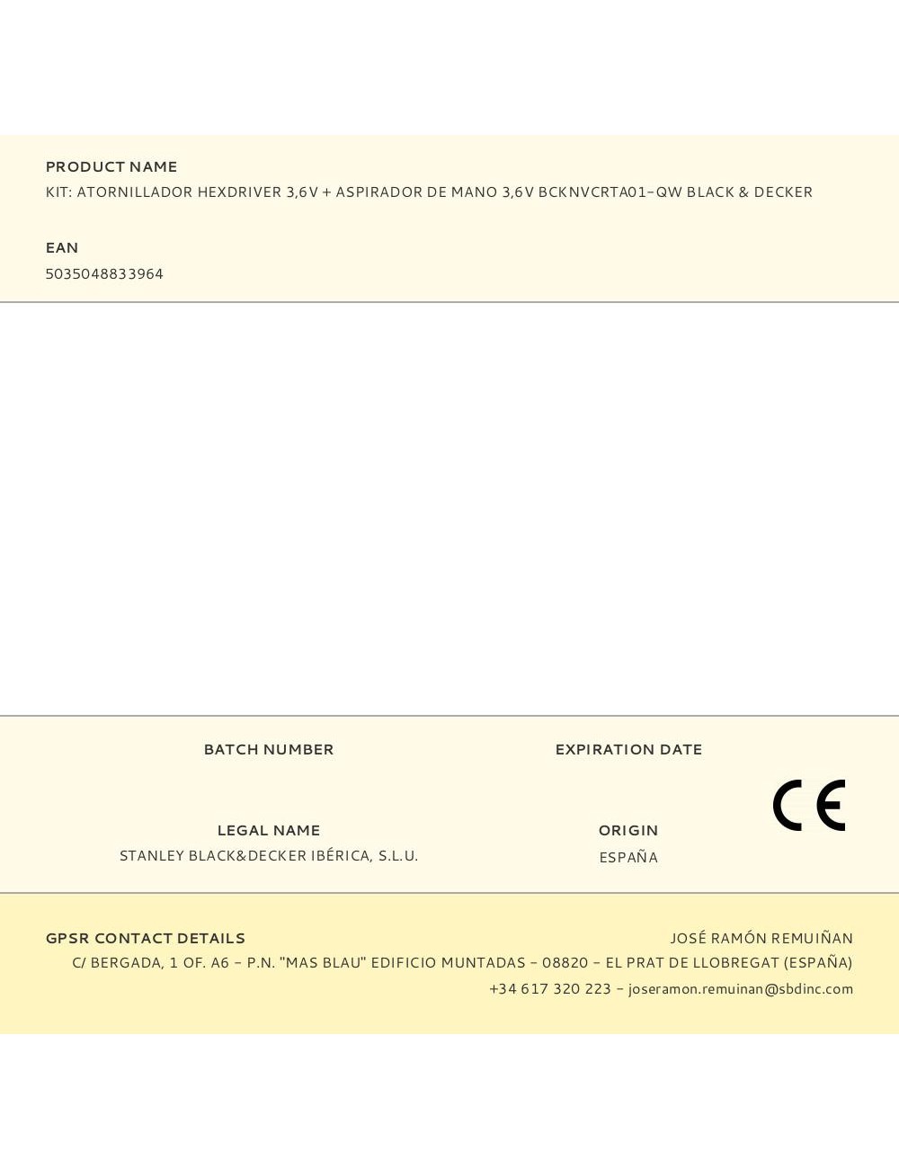 Kit: atornillador hexdriver 3,6v + aspirador de mano 3,6v bcknvcrta01-qw black & decker