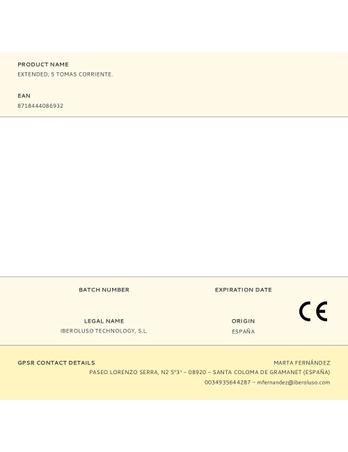 Extended, 5 tomas corriente.