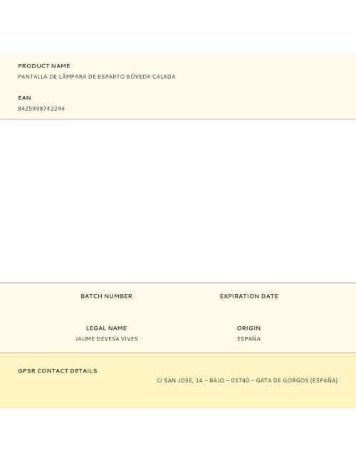 Pantalla de lámpara de esparto bóveda calada