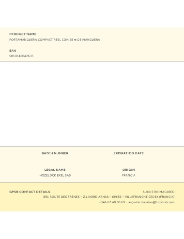 Portamanguera compact reel con 25 m de manguera