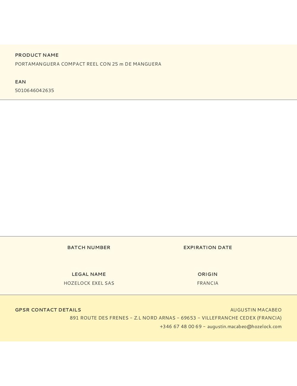 Portamanguera compact reel con 25 m de manguera