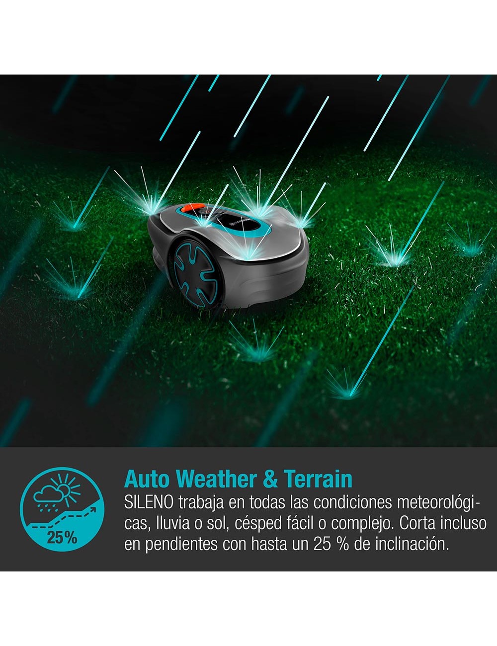 Robot cortacésped sileno para segar jardines 15201-34 gardena