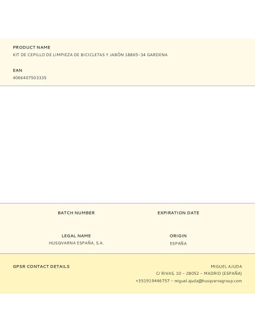 Kit de cepillo de limpieza de bicicletas y jabón 18865-34 gardena