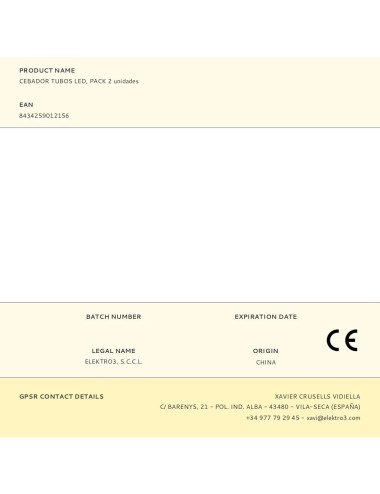 Cebador tubos led, pack 2 unidades