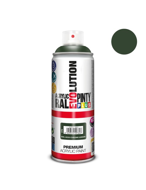 Pintura acrílica spray evolution 520 cc ral 6020 chrome green 300 g
