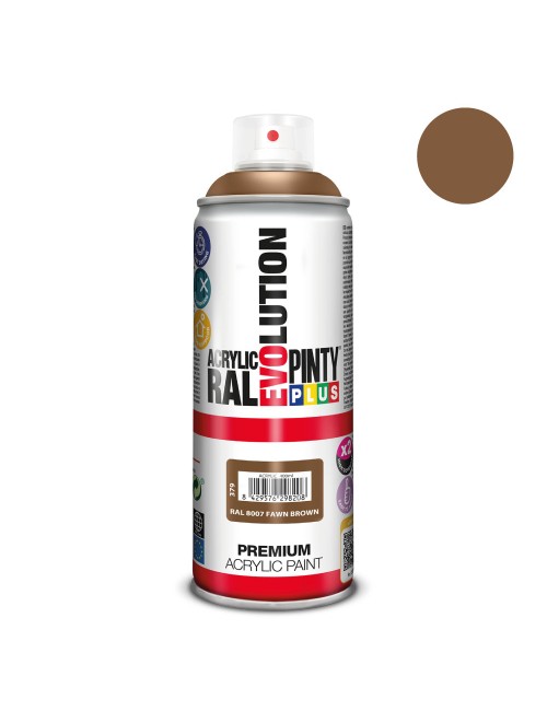 Pintura acrílica spray evolution 520 cc ral 8007 fawn brown 300 g