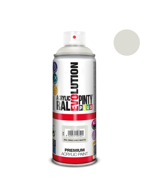 Pintura acrílica spray evolution 520 cc ral 9002 grey white 300 g