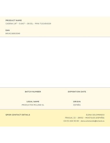 Cadena 1/4’’ - 0.043’’ - 38 esl - mini 7101404339