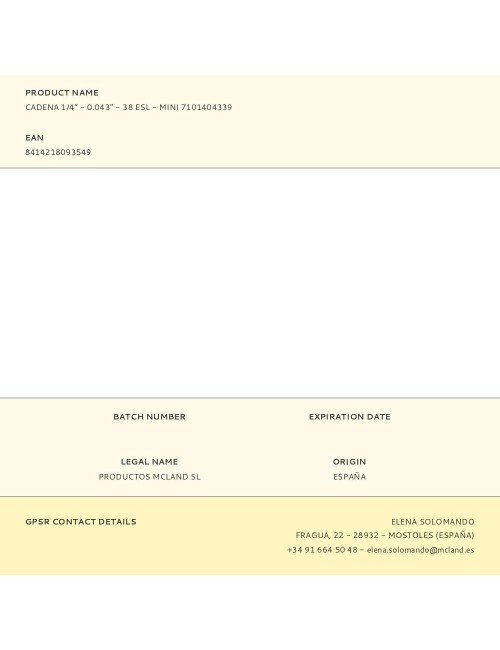 Cadena 1/4’’ - 0.043’’ - 38 esl - mini 7101404339