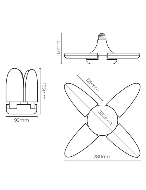Bombilla led multidireccional, casquillo e27, potencia 30 w, luz fría