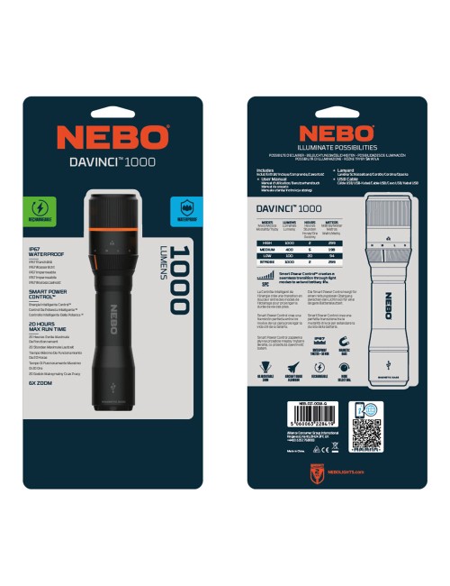 Linterna davinci 1000. recargable