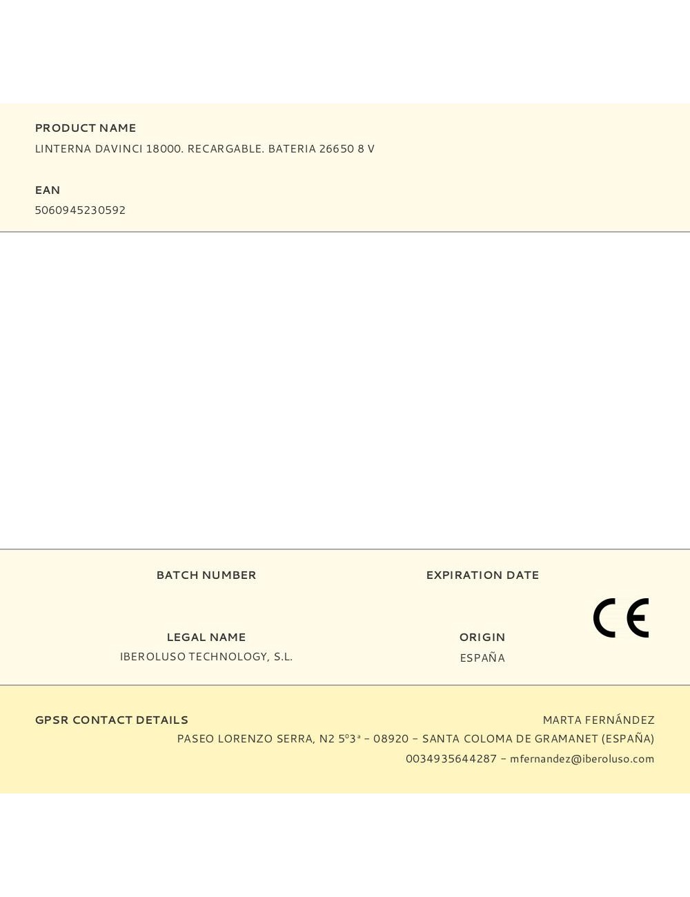 Linterna davinci 18000. recargable. bateria 26650 8 v