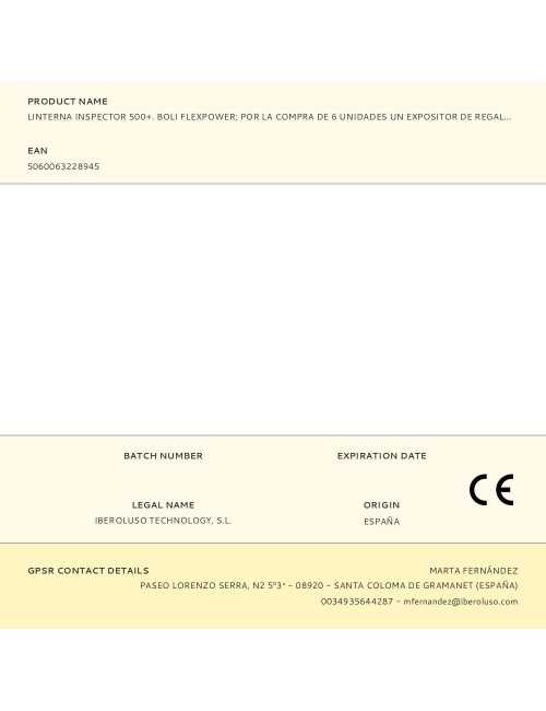 Linterna inspector 500+. boli flexpower por la compra de 6 unidades un expositor de regalo