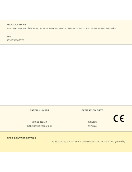 Multigroom inalámbrico 15-en-1 super-x-metal series con cuchillas de acero japonés