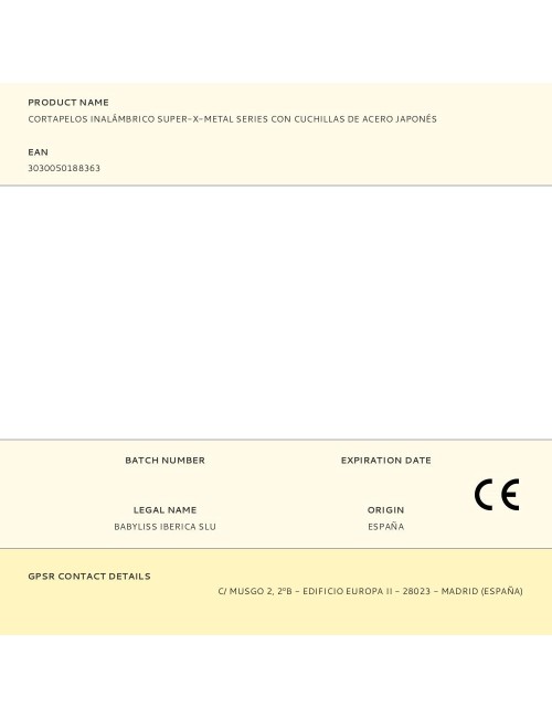 Cortapelos inalámbrico super-x-metal series con cuchillas de acero japonés