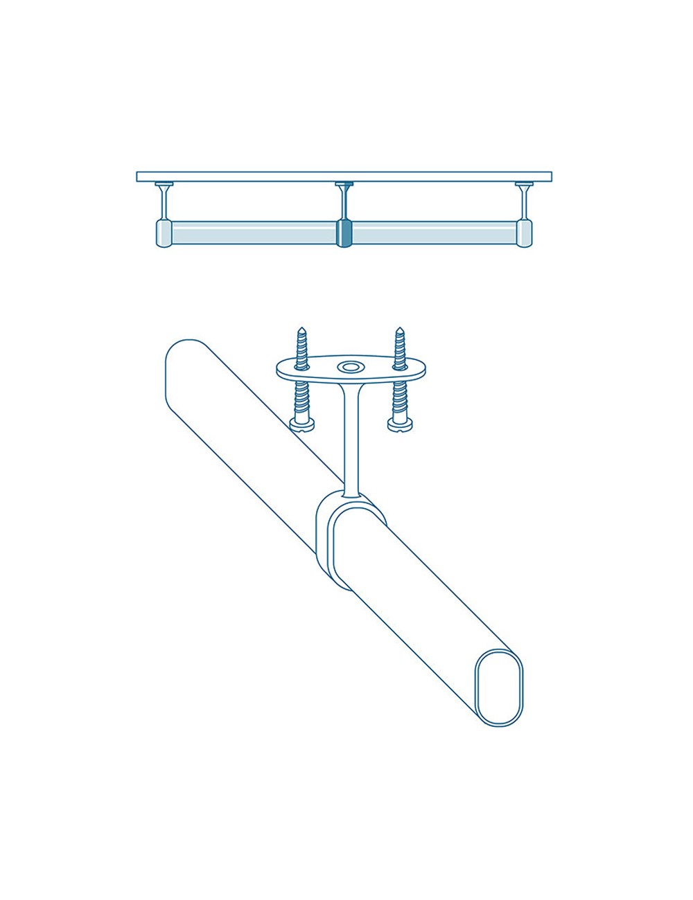Soporte armario central ovalado blanco (1 ud) cintacor - storplanet