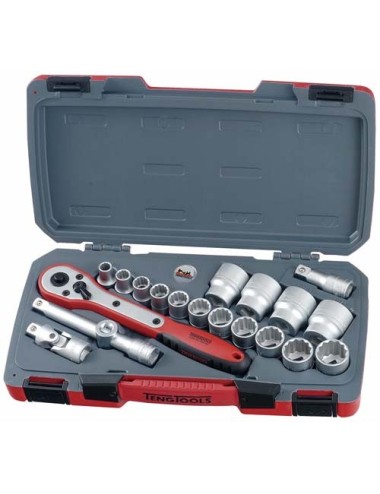 JUEGO DE LLAVES DE VASO 1/2" PULGADAS T1220AF 20 PZAS JUEGO DE LLAVES DE VASO 1\2" PULGADAS T1220AF 20 PZAS