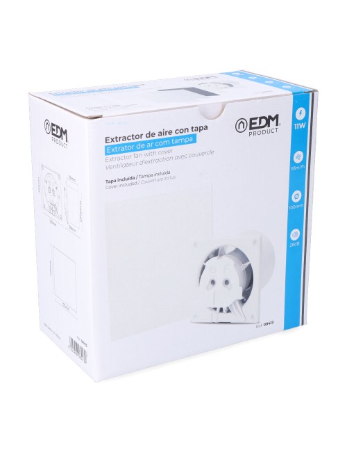 Extractor de aire con tapa blanca, ( personalizable) 11w ø10cm edm