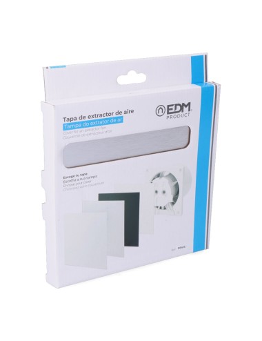 Tapa 175 x 175mm color gris aluminio cepillado para extractor 08413 ø10cm edm