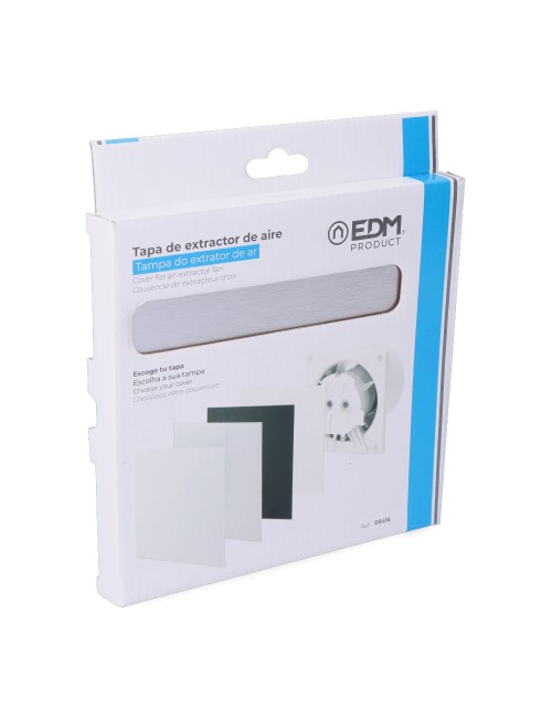 Tapa 175 x 175mm color gris aluminio cepillado para extractor 08413 ø10cm edm