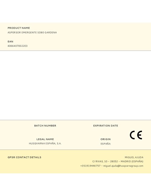 Aspersor emergente sd80 gardena