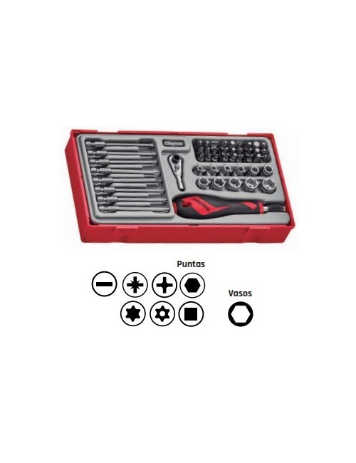 JUEGO DE PUNTAS, VASOS Y PORTAPUNTAS 49 PCS