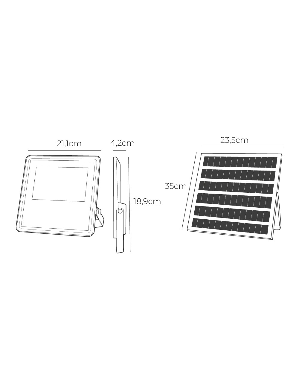 Foco proyector solar slim 100 w 1.200 lm 6500 k luz fría