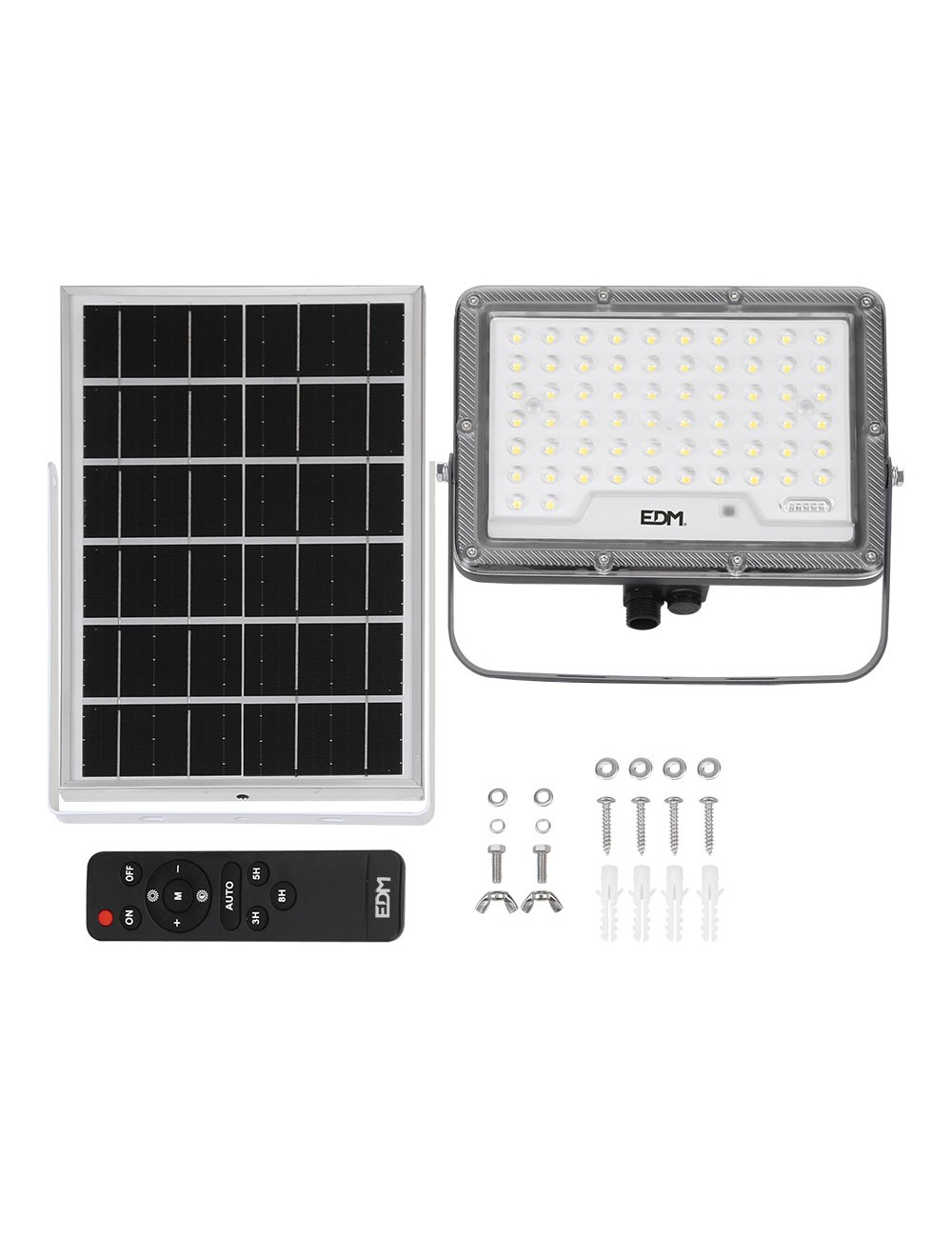 Foco proyector solar slim 200 w 1800 lm 6500 k luz fría