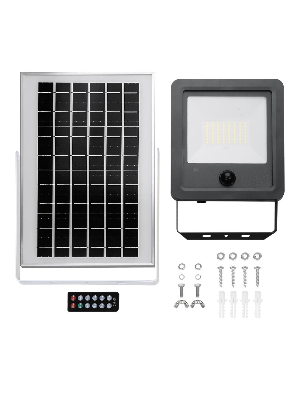 Foco proyector solar con sensor 100 w 1200 lm 6500 k luz fría