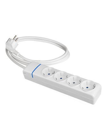 Base múltiple con 4 tomas 2p+t 1,5 m de cable h05vv-f 3g1,5 mm, 16 a 250 v 3680 w, blanca
