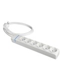 Base múltiple con 6 tomas 2p+t 1,5 m de cable h05vv-f 3g1,5 mm, 16 a 250 v 3680 w, blanca