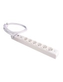 Base múltiple, 6 tomas 2p+t, con interruptor + protector, 1,5 m cable h05vv-f 3g1,5 mm, 16a 250v~, blanca