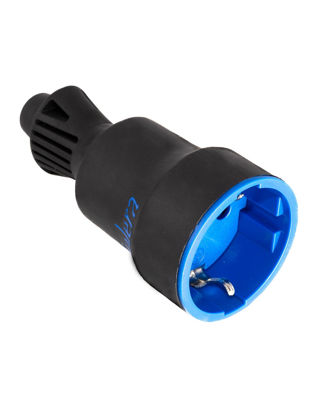 Base móvil 2p+t, 16 a 250 v caucho color negro