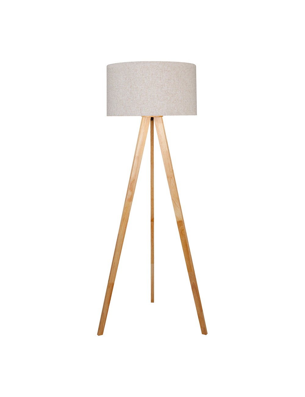 Lámpara de pie e27 madera, hierro y tela ø50 x 28 cm