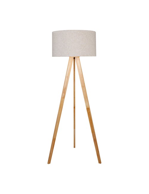 Lámpara de pie e27 madera, hierro y tela ø50 x 28 cm