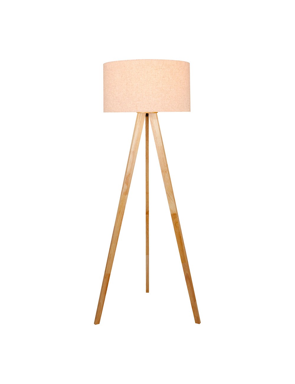 Lámpara de pie e27 madera, hierro y tela ø50 x 28 cm