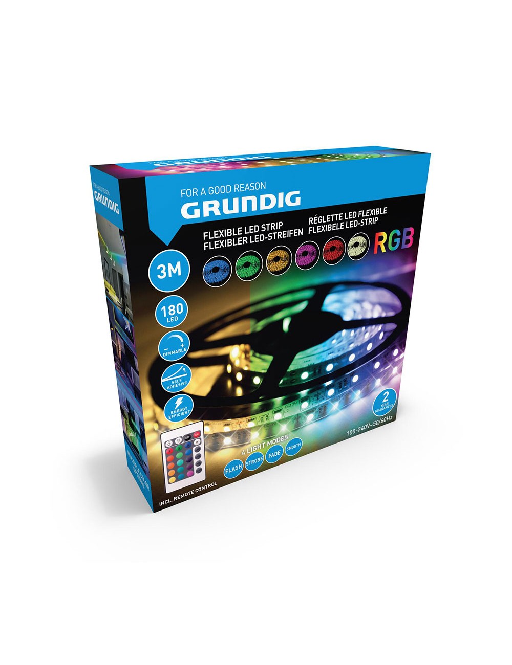 Tira led rgb 3 m 180 leds grundig