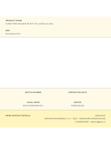 Funda para volante de ø37-39 cm detalle azul