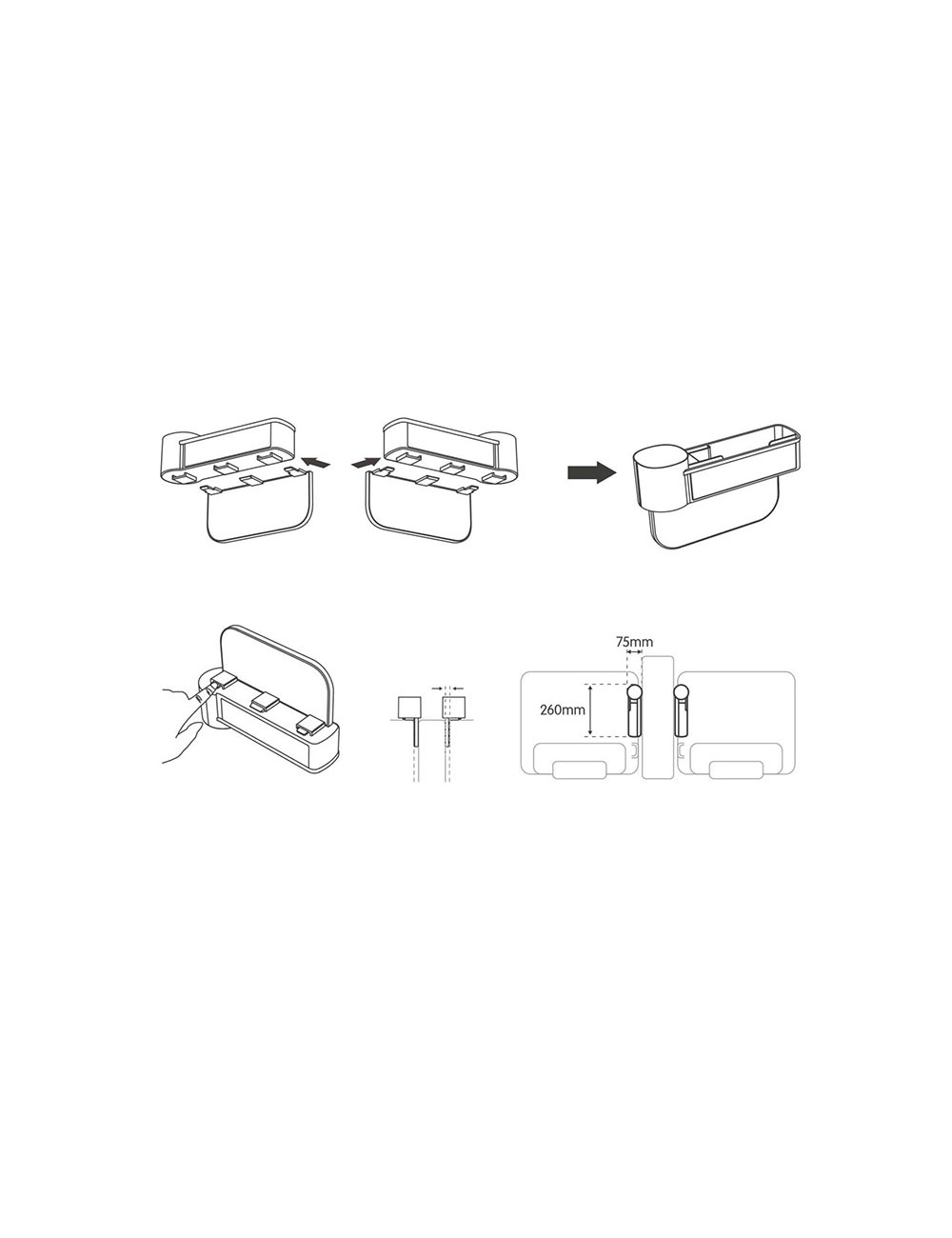 Organizador de espacio entre asientos de automóvil dunlop